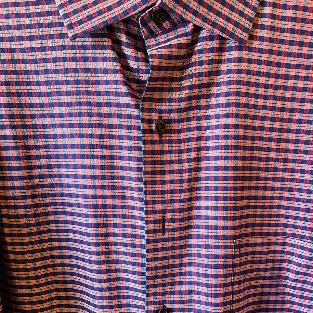 Rochester Egyptian Cotton Dress Shirt Men's 19 36/37T Tall Plaid Long Sleeve- - Picture 2 of 6